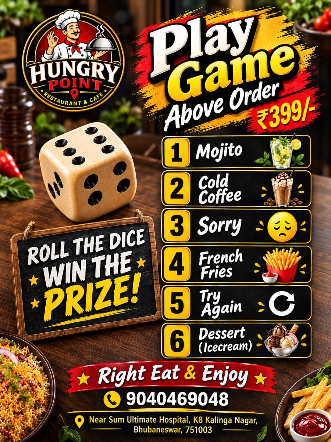 Hungry Point dice offer